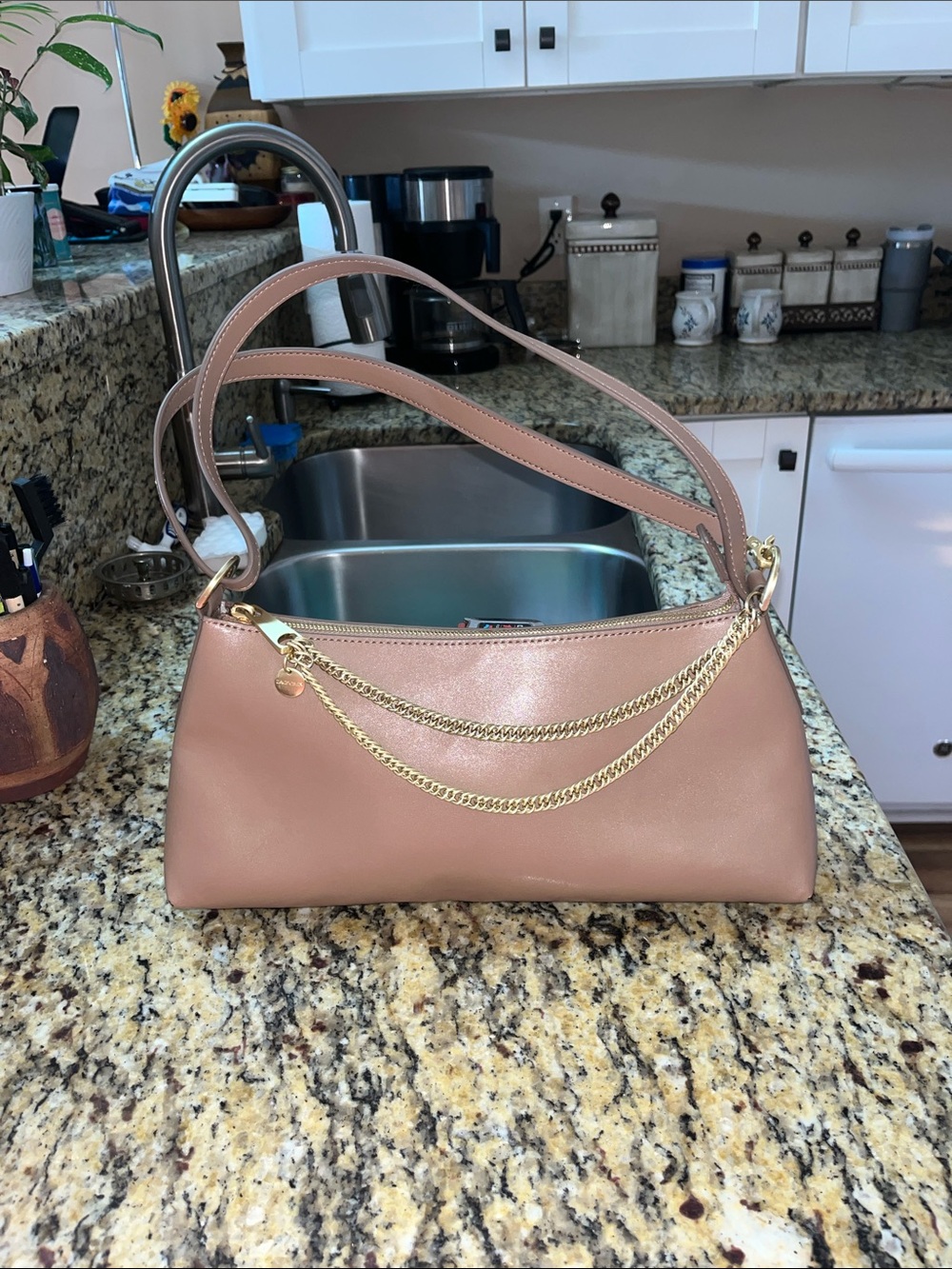 Like new Zac Posen Top Zip Leather Handbag/Crossbody
